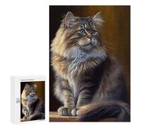 300 PCS Rompecabezas Para Adultos Siberian Cat Oil Paint Puzzle Para Adultos Juguete Decoración De Pared Mejora La Memoria Regalos Para Amigos Y Familiares 300 PCS