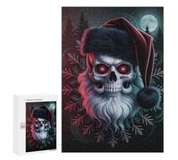 300 PCS Rompecabezas para Adultos Skull Santa with Red Eyes Rompecabezas para Adultos Juego De Ingenio Pero Divertido Y Humorístico Actividades Divertidas En Casa, 300 PCS