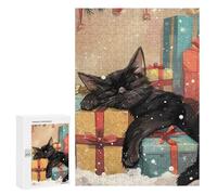 300 PCS Rompecabezas para Adultos Sleepy Christmas Cat Juego Familiar De Rompecabezas Análisis Y Lógica Interacción Entre Padres E Hijos 300 PCS
