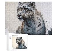 300 PCS Rompecabezas para Adultos Snow Leopard Majestic Wild Beauty Rompecabezas para Adultos Juegos De Relajación Regalo De Cumpleaños Cumpleaños Y Navidad 300 PCS