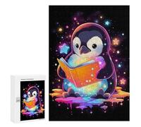 300 PCS Rompecabezas para Adultos Space Penguin Reading Book Rompecabezas para Adultos Juegos Relajantes Corte De Precisión Cumpleaños Y Navidad 300 PCS