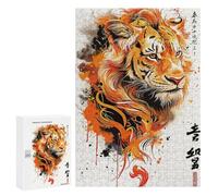 300 PCS Rompecabezas para Adultos Splatter Tiger Rompecabezas para Adultos Juego De Ingenio Pero Divertidos Y Regalos Humorísticos para Amigos Y Familiares 300 PCS