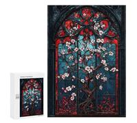 300 PCS Rompecabezas para Adultos Stained Glass Cherry Blossom Rompecabezas para Adultos Juegos Divertidos Alivia El Estrés Desafiante De Completar 300 PCS