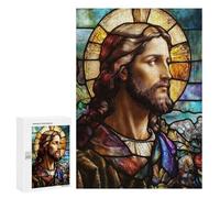 300 PCS Rompecabezas para Adultos Stained Glass Jesus Rompecabezas para Adultos Juegos Familiares Regalos para Mujeres Interacción Entre Padres E Hijos 300 PCS