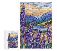 300 PCS Rompecabezas para Adultos Stained Glass Mountain Landscape Rompecabezas para Adultos Juguetes De Bricolaje Decoración del Hogar Difíciles Y Desafiantes 300 PCS