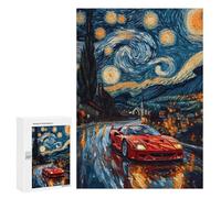 300 PCS Rompecabezas para Adultos Starry Night and F40 Rompecabezas para Adultos Juguetes Antiestrés Una Obra De Arte Difícil Y Desafiante 300 PCS