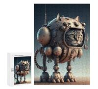 300 PCS Rompecabezas para Adultos Steampunk Cat Robot Rompecabezas para Adultos Juego De Ingenio Pero Divertidos Y Regalos Humorísticos para Amigos Y Familiares 300 PCS
