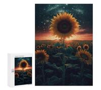 300 PCS Rompecabezas para Adultos Sunflower Earth Space Rompecabezas para Adultos Juego De Ingenio Regalo De Cumpleaños Difícil Y Desafiante 300 PCS
