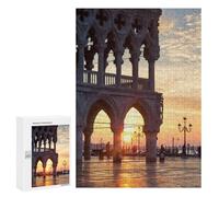 300 PCS Rompecabezas para Adultos Sunrise in Venice Italy Rompecabezas para Adultos Juego De Ingenio Pero Divertidos Y Regalos Humorísticos para Amigos Y Familiares 300 PCS