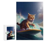 300 PCS Rompecabezas para Adultos Surfing Cat Adventure Rompecabezas para Adultos Juegos De Relajación Regalos para Mujeres Regalos De Cumpleaños 300 PCS