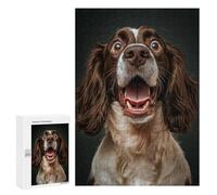 300 PCS Rompecabezas para Adultos Surprised Springer Spaniel Rompecabezas para Adultos Juegos De Relajación Regalos para Mujeres Regalos De Cumpleaños 300 PCS