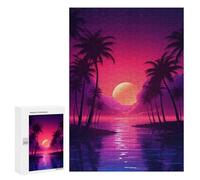 300 PCS Rompecabezas para Adultos Surreal Synthwave Oasis Rompecabezas para Adultos Juguetes Antiestrés Una Obra De Arte Difícil Y Desafiante 300 PCS