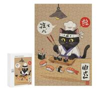 300 PCS Rompecabezas para Adultos Sushi Cat Rompecabezas para Adultos Juego De Ingenio Pero Divertido Y Humorístico Actividades Divertidas En Casa, 300 PCS