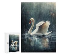 300 PCS Rompecabezas para Adultos Swan in The Rain Rompecabezas para Adultos Juguete Decoración De Pared Mejora Los Recuerdos Regalos para Amigos Y Familiares 300 PCS