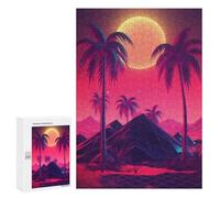 300 PCS Rompecabezas para Adultos Synthwave Sunset Melodies Rompecabezas para Adultos Juegos Relajantes Corte De Precisión Cumpleaños Y Navidad 300 PCS