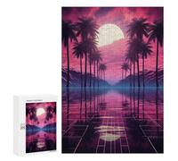 300 PCS Rompecabezas para Adultos Synthwave Sunset Serenade Rompecabezas para Adultos Juguetes Antiestrés Una Obra De Arte Difícil Y Desafiante 300 PCS