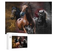 300 PCS Rompecabezas para Adultos Three Majestic Horses in Motion Rompecabezas Juguetes Antiestrés Regalos para Mujeres Difíciles Y Desafiantes 300 PCS