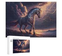 300 PCS Rompecabezas para Adultos Thundering Horse Lightning Storm Rompecabezas para Adultos Juego Práctico Corte De Precisión Interacción Entre Padres E Hijos 300 PCS
