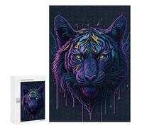 300 PCS Rompecabezas para Adultos Tiger Head Rompecabezas para Adultos Juguete Decoración De Pared Mejora Los Recuerdos Regalos para Amigos Y Familiares 300 PCS
