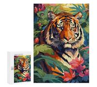 300 PCS Rompecabezas para Adultos Tiger of Jungle Pixel Art Rompecabezas para Adultos Juegos De Relajación Regalos para Mujeres Regalos De Cumpleaños 300 PCS