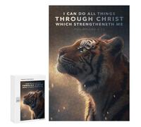 300 PCS Rompecabezas para Adultos Tiger Strength Bible Verse Motvation Inspiration Rompecabezas para Adultos Juguetes Antiestrés Una Obra De Arte Difícil Y Desafiante 300 PCS
