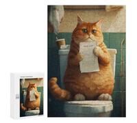 300 PCS Rompecabezas para Adultos Toilet Cute Cartoon Cat Rompecabezas para Adultos Juguete Decoración De Pared Decoración del Hogar 300 PCS