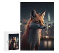 300 PCS Rompecabezas para Adultos Urban Fox in The Big City Rompecabezas para Adultos Juegos Relajantes Corte De Precisión Cumpleaños Y Navidad 300 PCS