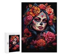 300 PCS Rompecabezas para Adultos Vibrant Dia De Muertos Rompecabezas para Adultos Juegos Divertidos Alivia El Estrés Desafiante De Completar 300 PCS