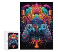 300 PCS Rompecabezas para Adultos Vibrant Gaming Controllers Artwork -2 Rompecabezas para Adultos Juguete Decoración De Pared Pero Divertido Y Humorístico Desafiante De Completar 300 PCS