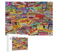 300 PCS Rompecabezas para Adultos Vintage Candy Packaging Collage Rompecabezas para Adultos Juegos De Relajación Regalo De Cumpleaños Cumpleaños Y Navidad 300 PCS