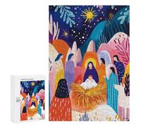 300 PCS Rompecabezas para Adultos Vivid Fauvist Vision of The Adoration of The Shepherds Rompecabezas para Adultos Juguete Decoración De Pared Arte De Pared Desafiante De Completar 300 PCS