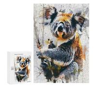 300 PCS Rompecabezas para Adultos Watercolor Koala Bear Rompecabezas para Adultos Juguete Decoración De Pared Mejora Los Recuerdos Regalos para Amigos Y Familiares 300 PCS