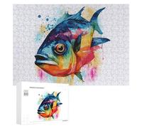 300 PCS Rompecabezas para Adultos Watercolor Piranha Rompecabezas para Adultos Juguetes De Bricolaje Análisis Y Lógica Cumpleaños Y Navidad 300 PCS