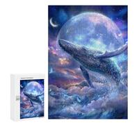 300 PCS Rompecabezas para Adultos Whale Dream Clouds Moon Rompecabezas para Adultos Juegos Divertidos Corte De Precisión Regalos De Cumpleaños Y Únicos 300 PCS