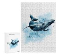 300 PCS Rompecabezas para Adultos Whale Fish in Watercolor Rompecabezas para Adultos Juguete Decoración De Pared Arte De Pared Desafiante De Completar 300 PCS