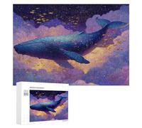300 PCS Rompecabezas para Adultos Whale in Clouds Fantasy Art Rompecabezas para Adultos Juguete Decoración De Pared Pero Divertido Y Humorístico Desafiante De Completar 300 PCS