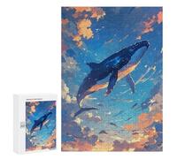 300 PCS Rompecabezas para Adultos Whale in The Sky Illustration Rompecabezas para Adultos Juguete Decoración De Pared Arte De Pared Desafiante De Completar 300 PCS