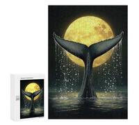 300 PCS Rompecabezas para Adultos Whale Tail and Moon Rompecabezas para Adultos Juguete Decoración De Pared Arte De Pared Desafiante De Completar 300 PCS