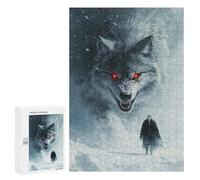 300 PCS Rompecabezas para Adultos White Wolf Encounter Rompecabezas para Adultos Juego De Ingenio Pero Divertidos Y Regalos Humorísticos para Amigos Y Familiares 300 PCS