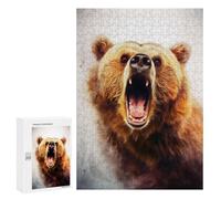 300 PCS Rompecabezas para Adultos Wild Bear Animal Art Rompecabezas para Adultos Juguete Decoración De Pared Mejora Los Recuerdos Regalos para Amigos Y Familiares 300 PCS
