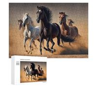 300 PCS Rompecabezas para Adultos Wild Horses Galloping in Desert Dust -2 Rompecabezas Juguetes Antiestrés Regalos para Mujeres Difíciles Y Desafiantes 300 PCS