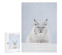 300 PCS Rompecabezas para Adultos Wild Snow Lynx Spirit Cat Rompecabezas para Adultos Juego De Ingenio Pero Divertidos Y Regalos Humorísticos para Amigos Y Familiares 300 PCS