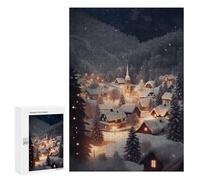 300 PCS Rompecabezas para Adultos Winter Landscape Village Juego Familiar De Rompecabezas Análisis Y Lógica Interacción Entre Padres E Hijos 300 PCS