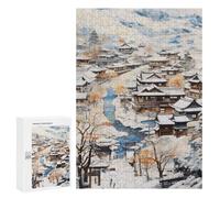 300 PCS Rompecabezas para Adultos Winter Village Scene Rompecabezas para Adultos Juegos De Relajación Regalo De Cumpleaños Cumpleaños Y Navidad 300 PCS