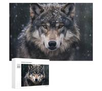 300 PCS Rompecabezas para Adultos Winter Wolf Portrait-1 Rompecabezas para Adultos Juegos De Relajación Regalo De Cumpleaños Cumpleaños Y Navidad 300 PCS