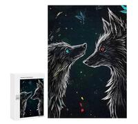 300 PCS Rompecabezas para Adultos Wolf Couple Digital Art Rompecabezas para Adultos Juego Práctico Carrera De Velocidad De Manos Gran Regalo para Jugar 300 PCS