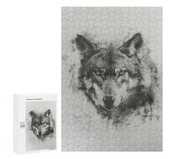 300 PCS Rompecabezas para Adultos Wolf in Charcoal Rompecabezas para Adultos Juego De Ingenio Pero Divertidos Y Regalos Humorísticos para Amigos Y Familiares 300 PCS