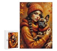 300 PCS Rompecabezas Para Adultos Y Adolescentes A Young Woman with Long, Braided Hair Wearing A Cozy, Oversized Sweater And A Beanie, Sitt Rompecabezas Para Adultos Juegos De Relajación Desafío Difíc