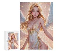 300 PCS Rompecabezas para Adultos Y Adolescentes Blonde Angel with Wings and Halo Rompecabezas para Adultos Juegos De Relajación Desafío Difícil Interacción Entre Padres E Hijos 300 PCS