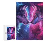 300 PCS Rompecabezas para Adultos Y Adolescentes Electric Wolf Encounter Rompecabezas para Adultos Juegos De Relajación Desafío Difícil Interacción Entre Padres E Hijos 300 PCS